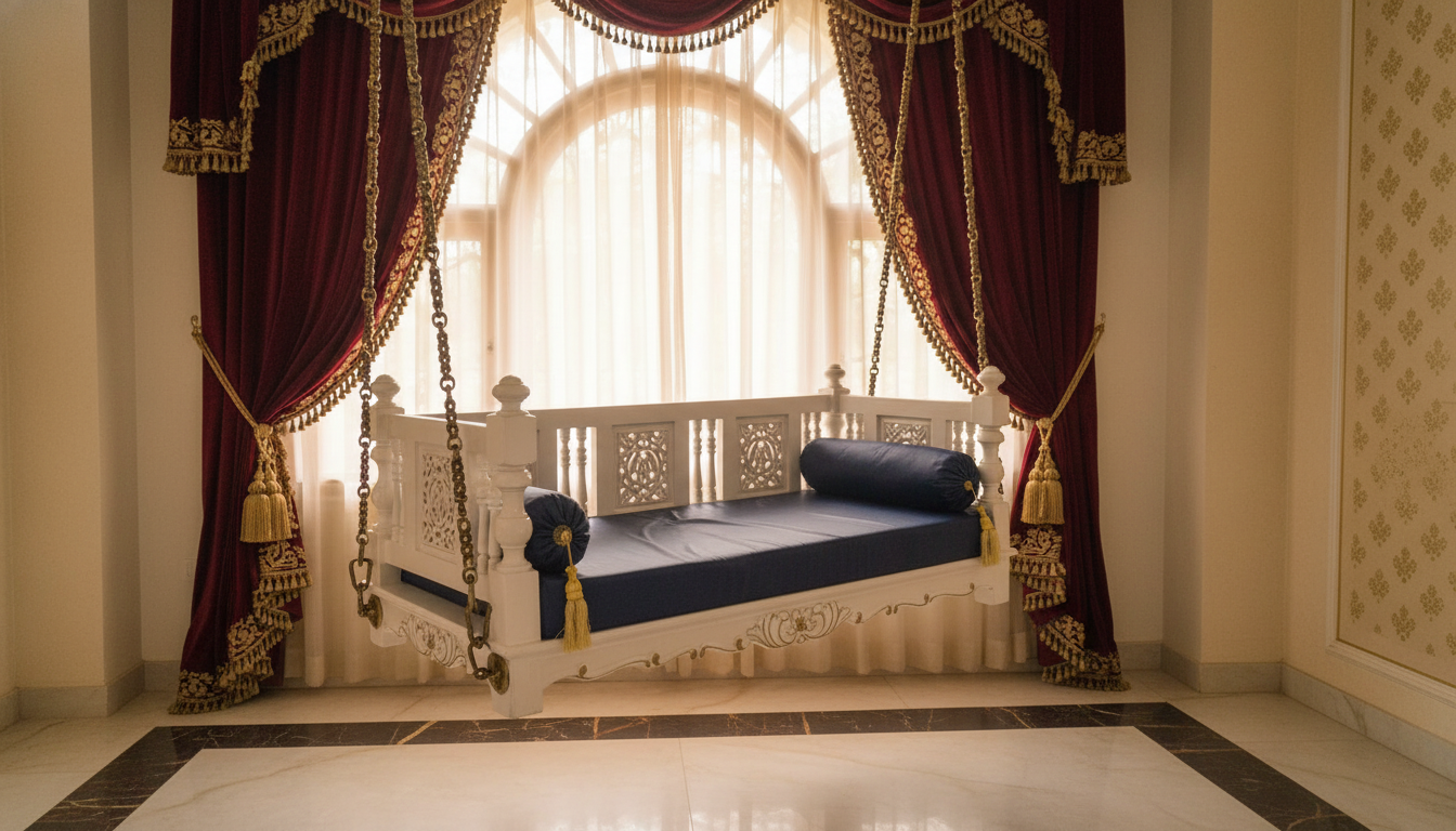 Spacious Bench Style Wooden Swing For Family